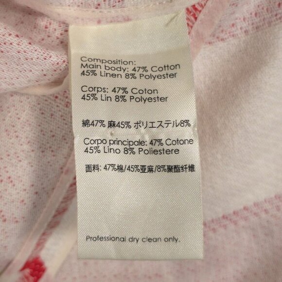 3.1 Phillip Lim LINEN Blend Chevron Red White Skirt A-Line Flare Flounce Size 8 - Picture 8 of 8